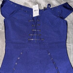 Fashion Nova Elegant Blue Midi Dress